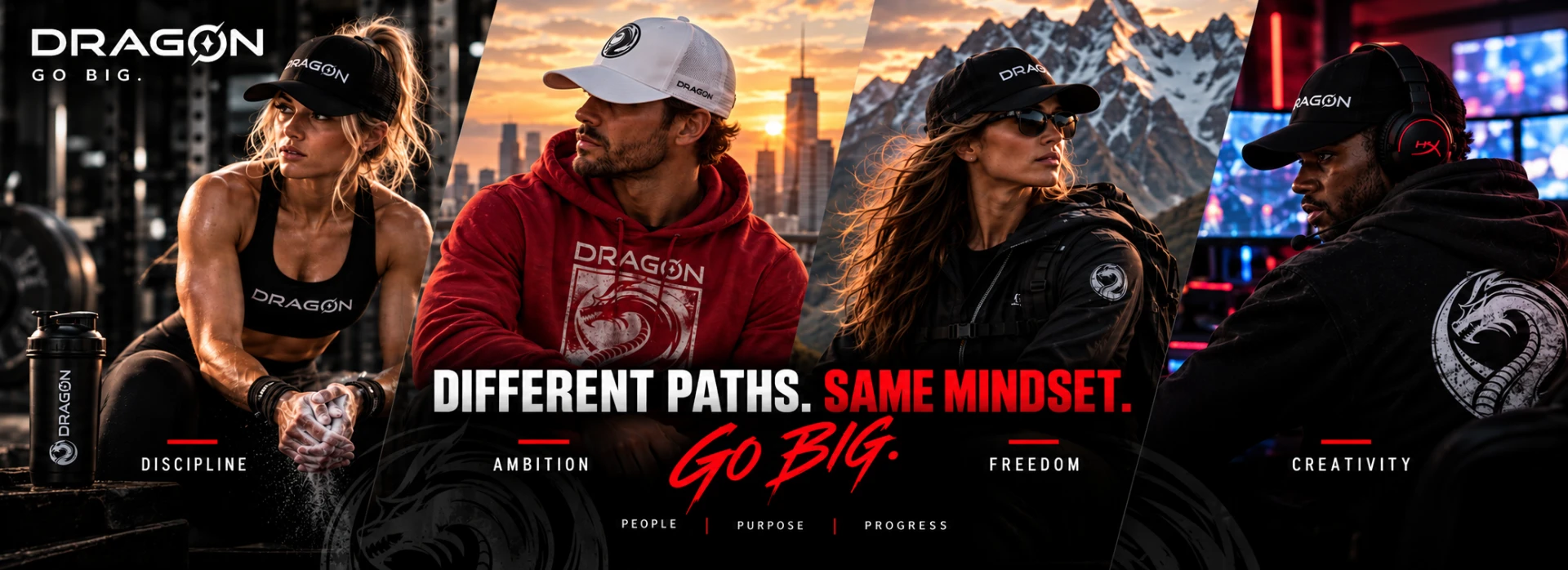 DRAG0N — Life is too short to play it small. Discipline. Creativity. Ambition. Freedom. Different paths. Same mindset.